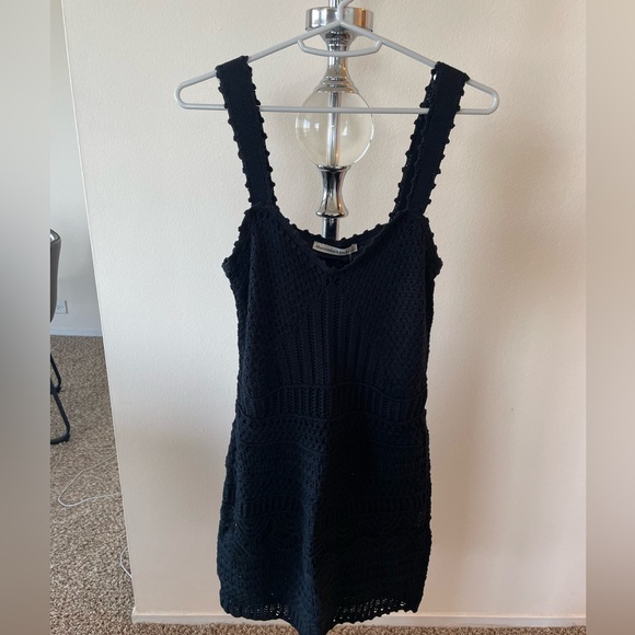 NWT ABERCROMBIE BLACK CROCHET STYLE DRESS--SIZE SMALL--WOMEN'S - Picture 2 of 7